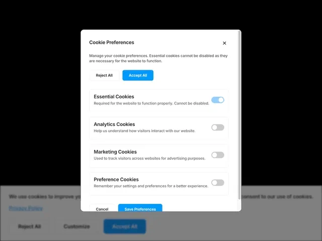 Cookie Consent Modal